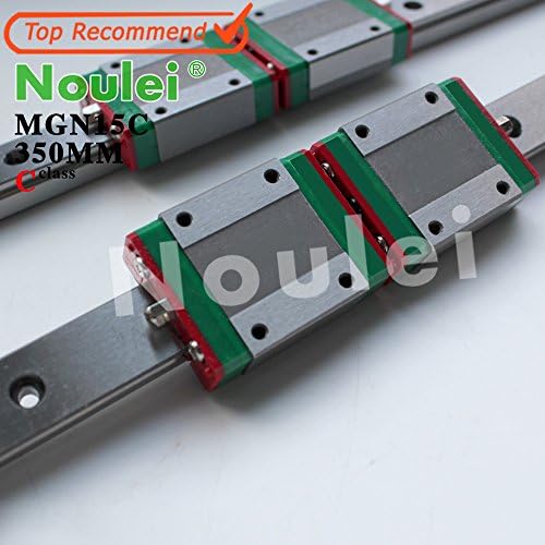 Noulei MGN15C Linear Guide Rail (350mm MGN15C with 2pcs Bearing Block,2set)