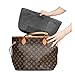 13 Pockets Purse Organizer Tote Insert Liner Bag with Anti-theft Keychain(M,Black)