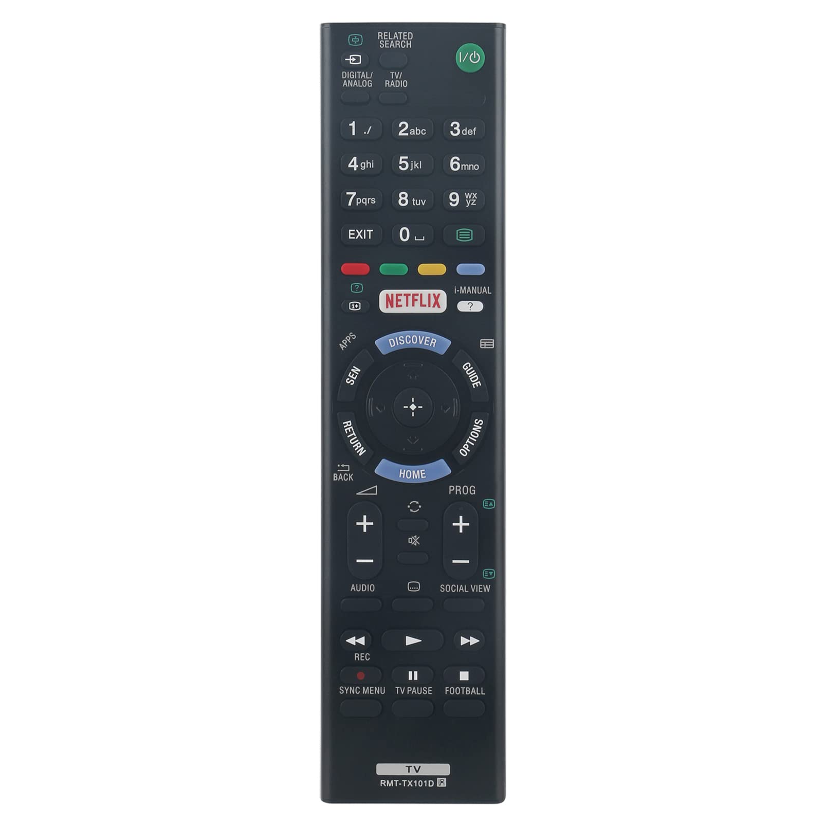 ALLIMITY RMT-TX101D RMTTX101D Remote Control Replace fit for Sony Bravia TV KD-55X8507C KDL-32R503C KDL-40R453C KD-49XE7077 KDL-40R453C KD-55X8505C KDL-24W605A KDL-60NX725 KDL-42W655A KDL-32R415