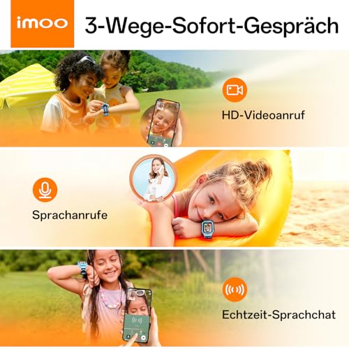 imoo Z3 Children's Smartwatch, 4G Voice Call, 1.5 Inch HD Screen, Water Resistant up to 20 m, 8 GB Large Memory, Class Mode & Sleep Mode with Accessory Set (Blue)