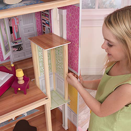 KidKraft Puppenhaus Majestic Mansion aus Holz mit Möbeln und Zubehör, Spielset mit Garage und Aufzug für 30 cm Puppen, Spielzeug für Kinder ab 3 Jahre, 65252 - Exklusiv bei Amazon – Bild 5