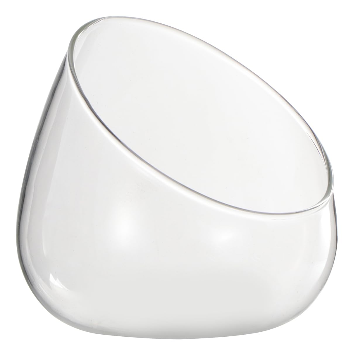 Cabilock Glass Bowl Vase 1PC- Succulent Glass Vase Slant Cut Bowl for Wedding Party Home Office Decor