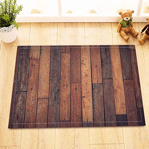 Cdhbh Old Wooden Bath Mat Retro Rustic Dark Brown Wood Bathroom Rugs Flannel Customized Outdoor Indoor Front Door Mat Non Slip High Absorbent 16x24 Inch Buy Online In Bahamas At Bahamas Desertcart Com Productid