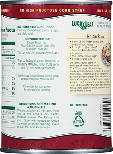 Lucky Leaf Premium Raisin Fruit Filling & Topping, 21 Ounce (Pack of 8)
