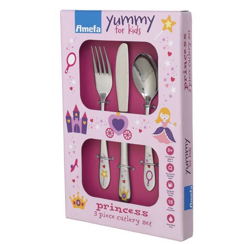 Amefa Stainless Steel Kids Princess Cutlery Set, Set of 3 by Amefa