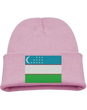 Flag Of Uzbekistan Kid's Hats Winter Funny Soft Knit Beanie Cap children Unisex