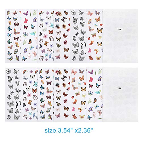 B bangcool Butterfly Nail Sticker DIY Nail Art Stickers for Gel Nails Decals for Women Nail Art Accessories kit, Nail Art Foils for Nails Design Nail Art Decal Stickers for Nail Salon Nails Supply