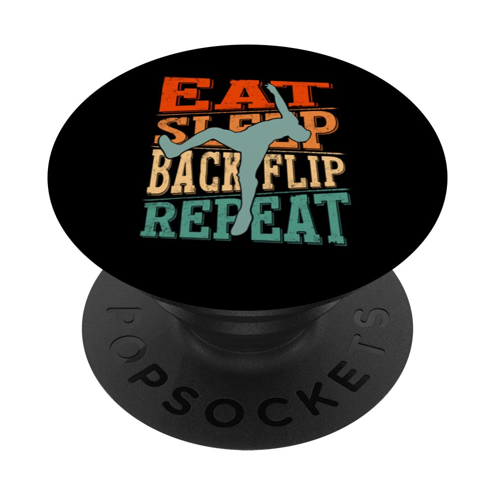 Eat Sleep Backflip Repeat Acrobat Gymnastics Gymnast Sport PopSockets Swappable PopGrip