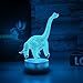Dinosaur Illusion Night Light for Kids Birthday Gifts Optical Desk Lamp Table Touch Nursery Walking Animals Party Western Christmas Gift Children Room Decor 7 color Changing USB Crackle Diplodocus