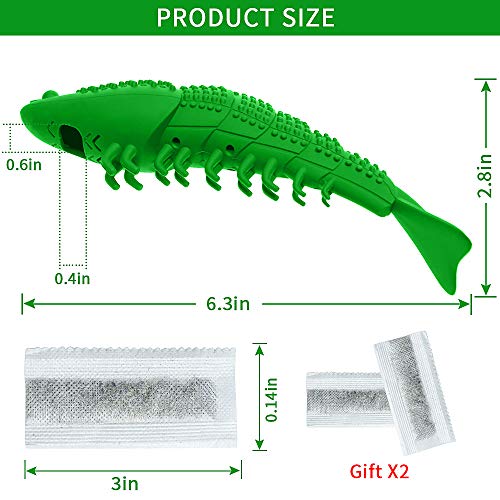 RUCACIO Cat Toys Interactive Kitty Catnip Toys Cat Treat Toy Kitten Stuff Toothbrush Teeth Cleaning Chew Toy Lobster Shape Great Christmas Gifts100% Natural Rubber Bite Resistance