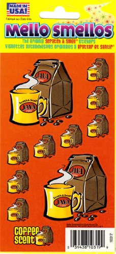Coffee Mug and Beans Coffee Scent Scratch and Smell Scrapbook Stickers (10317)