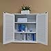 Homecharm-Intl 23.6x9.1x24-Inch Wall Storage Cabinet,2 Louvered Doors,White(HC-011)