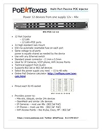 ws poe 12   48 V120 W 12 Puerto PoE injector   Añadir Power Over Ethernet para 802.3 af, cámaras IP, teléfonos puntos de acceso a cualquier Switch, total de 120 Vatios