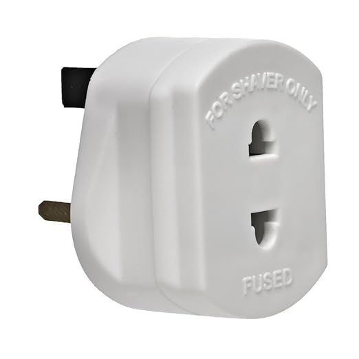 UK Shaver Plug Adaptor 2 Pin to 3 Pin 1A Fuse Wall Plug Amazon.co.uk