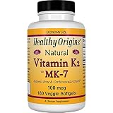 Healthy Origins Vitamin K2 As MK-7 Supplement, 100 mcg, 180 Count