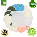 Nursing Pads for Breastfeeding (14 Pack) - Organic Bamboo Reusable Breast Pads - Soft & Super Absorbent - Great Baby Shower Gifts - 5 Regular and 2 Pairs of Additional Overnight Pads Plus Laundry Bag