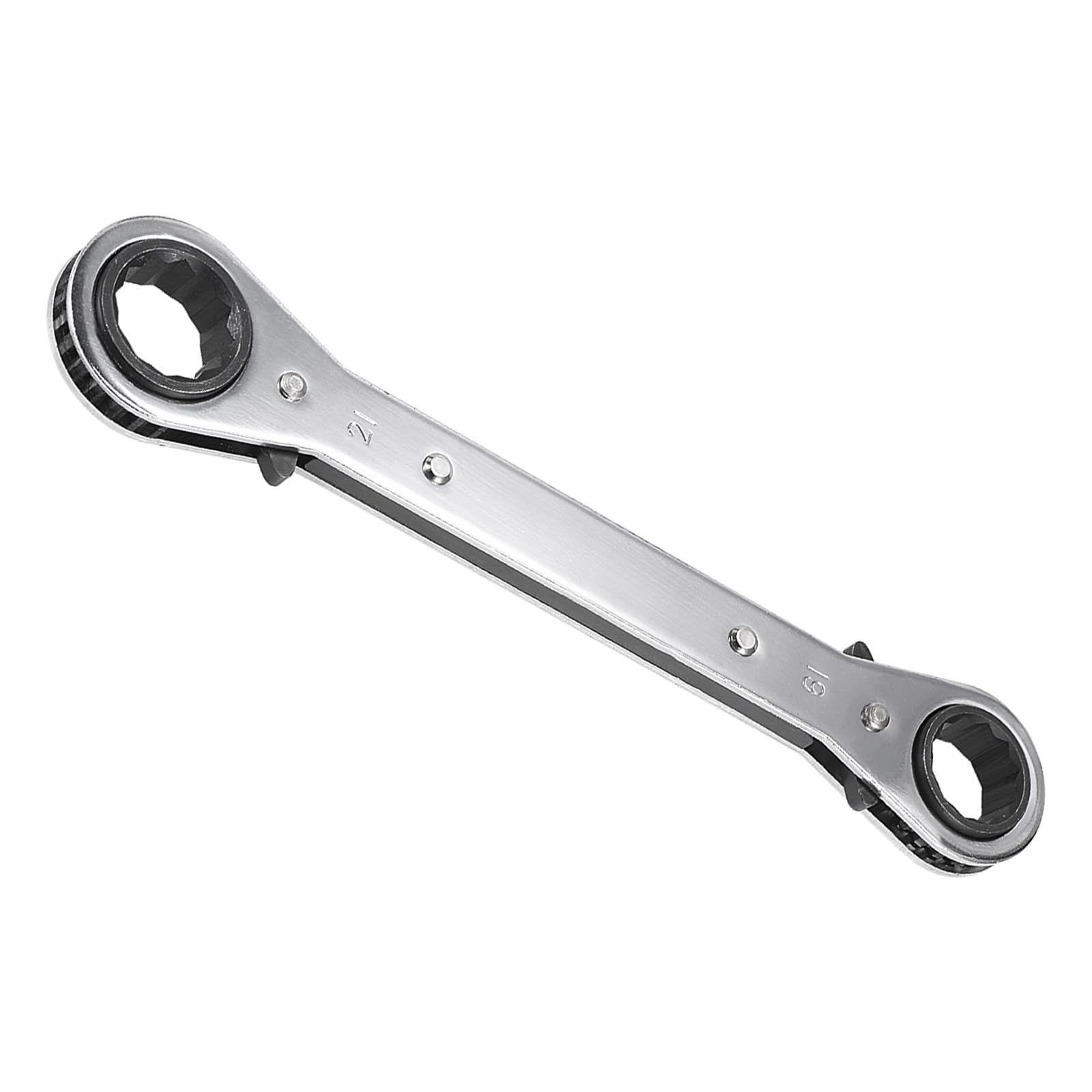 CoCud Double Box End Reversible Ratcheting Wrench, Metric 19mm by 21mm Box End Size, Cr-V Ratchet Spanner - (Applications: for Repairs)