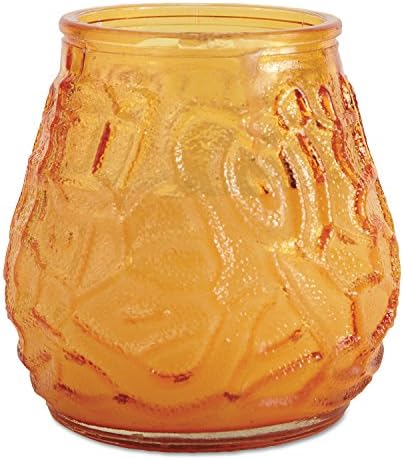 FancyHeat FHC F460-AM Victorian Filled Glass Candles, 60 Hour Burn, 12/Carton, 3 3/4"High, Amber