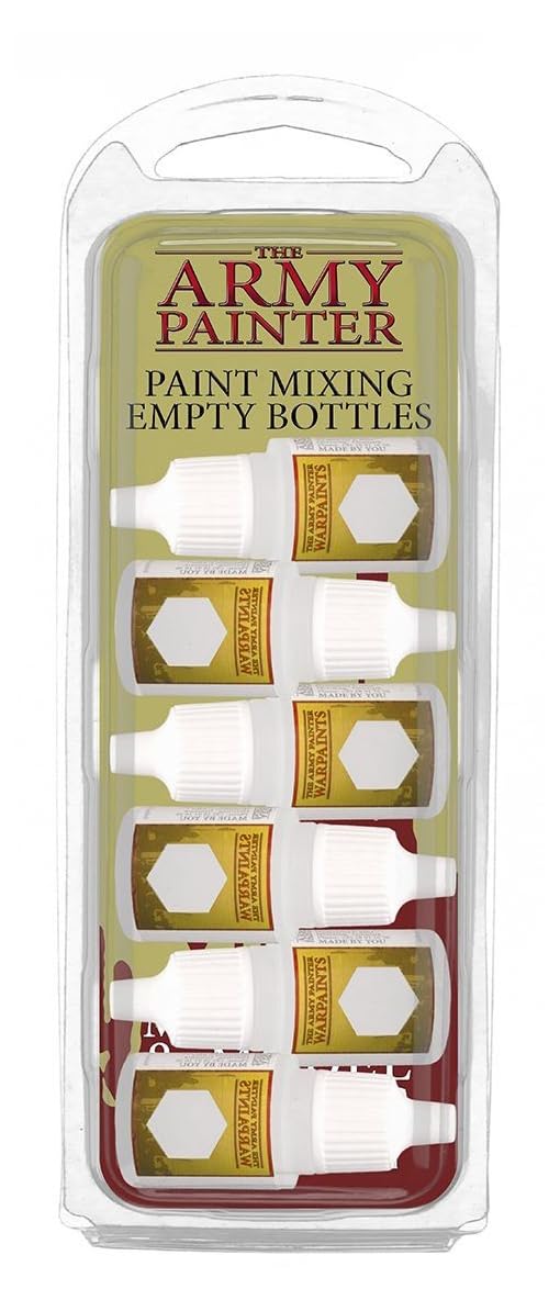 Army Painter Empty Paint Mixing Bottles - Pack of 6, 12 ml Dropper Bottles for Tabletop Wargames & Miniature Modelling