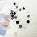 HAN-MM Handmade Felt Ball Garland by Yarn Rainbow Pom Pom Garland Baby Shower Guest Book Rainbow Frame Guest Book Alternative Baby's First Photo Frame with 20 pcs Black