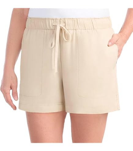 hilary radley ladies' tencel dress Womens Lightweight Pull-on Short (US, Alpha, Medium, Regular, Regular, Stone) at Amazon Women's Clothing store oa230802039