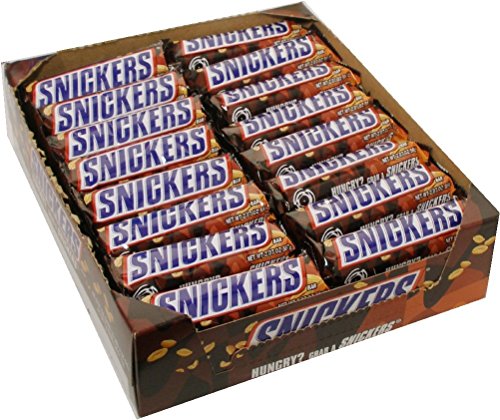 SNICKERS SINGLE BAR CHOCOLATE CANDY, 48 BARS OF 1.86OZ EACH.