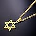U7 Jewish Jewelry 18K Gold Plated Star of David Pendant Necklace Chain Israel Necklace for Men
