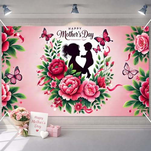 BlissYard Floral Mom Photo Backdrop