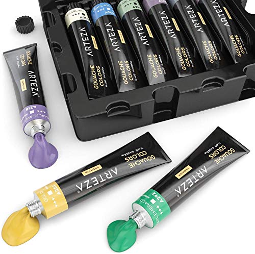 4 ARTEZA+Gouache+Painting+Watercolor+Watercolors