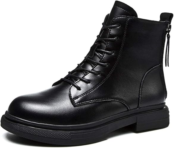 Amazon Kg8d ハイカット ショートブーツ レディース レースアップ ブーツ ファスナー 美脚 防水 防滑 エンジニアブーツ おしゃれ イングランド風 レインブーツ 履きやすい 歩きやすい 牛革 マーティンブーツ Kg8d ブーツ ブーティ