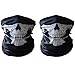 GAMPRO 2 Pcs Universal Breathable Seamless Tube Skull Face Mask, Dust-proof Windproof Motorcycle Bicycle Bike Face Mask for Cycling, Hiking, Camping, Climbing, Fishing, Motorcycling(2Pcs Black)