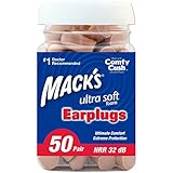 Mack's Ultra Soft Foam Earplugs, 50 Pair - 32dB Highest NRR, Comfortable Ear Plugs for Sleeping, Snoring, Work, Travel and Loud Events