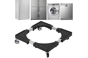 LinaLife Adjustable Washing Machine Base Fridge Undercarriage Stand Bracket 23" Multi-functional Movable Furniture Dolly Roller Mobile Base 4 Swivel Wheels for Drier, refrigerator stand