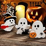 Cute Ghost Halloween Decorations Indoor, Wooden