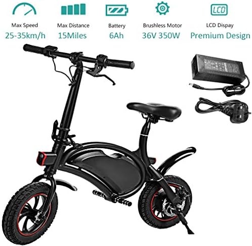 350W Folding Electric Bicycle with 15Mile Range Collapsible Lightweight Aluminum E-Bike Built-in 36V 6AH Lithium-Ion Battery, APP Speed Setting and Handlebar Display