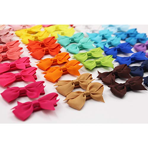 50PCS Hair Bows Clips for Fine Hair 2inch Tiny Grosgrain Ribbon Baby Bows Alligator Hair Clips Fully Lined for Infants Newborns Toddlers