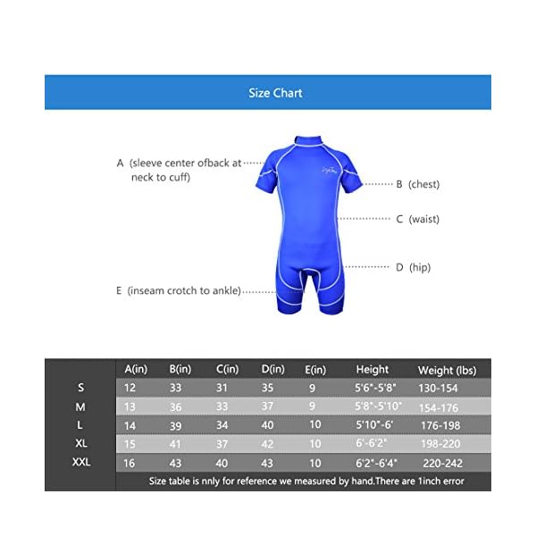 Layatone-Mens-3mm-Neoprene-BIue-Shorty-Wetsuits-For-SnorkelingDiving-and-Surfing-For-Men