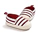 Kuner Infant Baby Boys Girls Canvas Stripe Moccasins Soft Sole Anti-Slip Prewalker Toddler Shoes