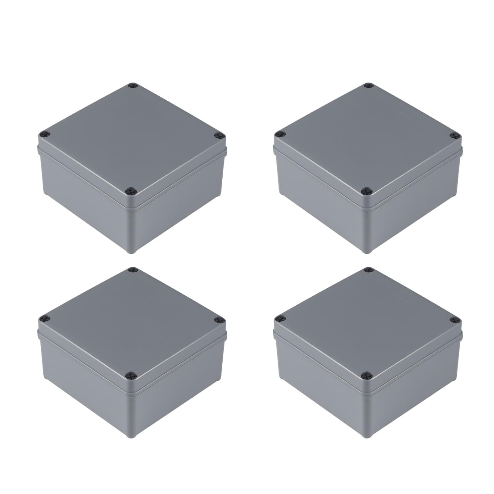 Photo 1 of SJCCDSGS Junction Box 4 Pack - 6 x 6 x 3 inch IP66 Waterproof ABS Plastic Electrical Box Dustproof Project Enclosure for Outdoor Electrical Applications (150 x 150 x 80 mm)