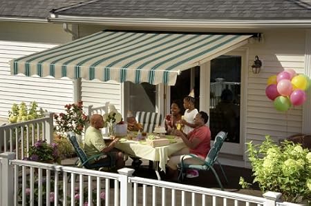 Sunsetter Awning Motorized Retractable Awning With Spruce Acrylic Fabric 16ft Amazon Ca Patio Lawn Garden