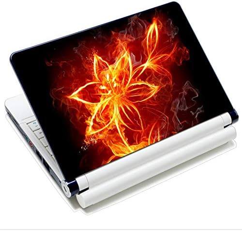 15.6 inch Laptop Notebook Skin Sticker Cover Art Decal Fits 13.3" 14" 15.4" 15.6" HP Dell Lenovo Apple Mac Asus Acer (Free 2 Wrist Pad Included) (Burning Flower)