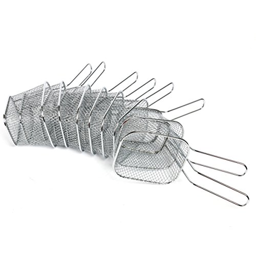 Yaekoo 8Pcs Mini Mesh Wire French Fry Chips Baskets Net Strainer Kitchen Cooking Tools