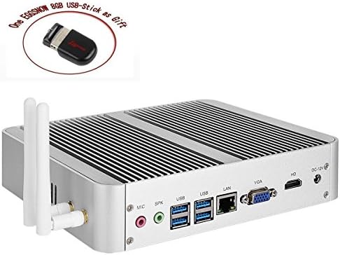 Eggsnow Fanless Core i5 Mini Computer Mini PC Desktop with Intel Core i5 5257u 2.7Ghz 8GB RAM 256GB SSD 300M WiFi