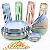 20-Pieces-Wheat-Straw-Dinnerware-Sets-Lightweight-Plates-Bowls-Spoon-and-Fork-Set-Unbreakable-Tableware-Set-for-Picnic-Party-BBQ-Wedding-Camping-B6 20 Pieces Wheat Straw Dinnerware Sets, Lightweight Plates Bowls Spoon and Fork Set, Unbreakable Tableware Set for Picnic Party BBQ Wedding Camping (B6)