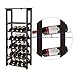 VASAGLE 20 Wooden Wine Rack, Free Standing Bottles Display Storage Shelf, with 2 Slatted Shelves,18.4 × 10.4 × 42.9 Inches, Espresso ULWR03BR