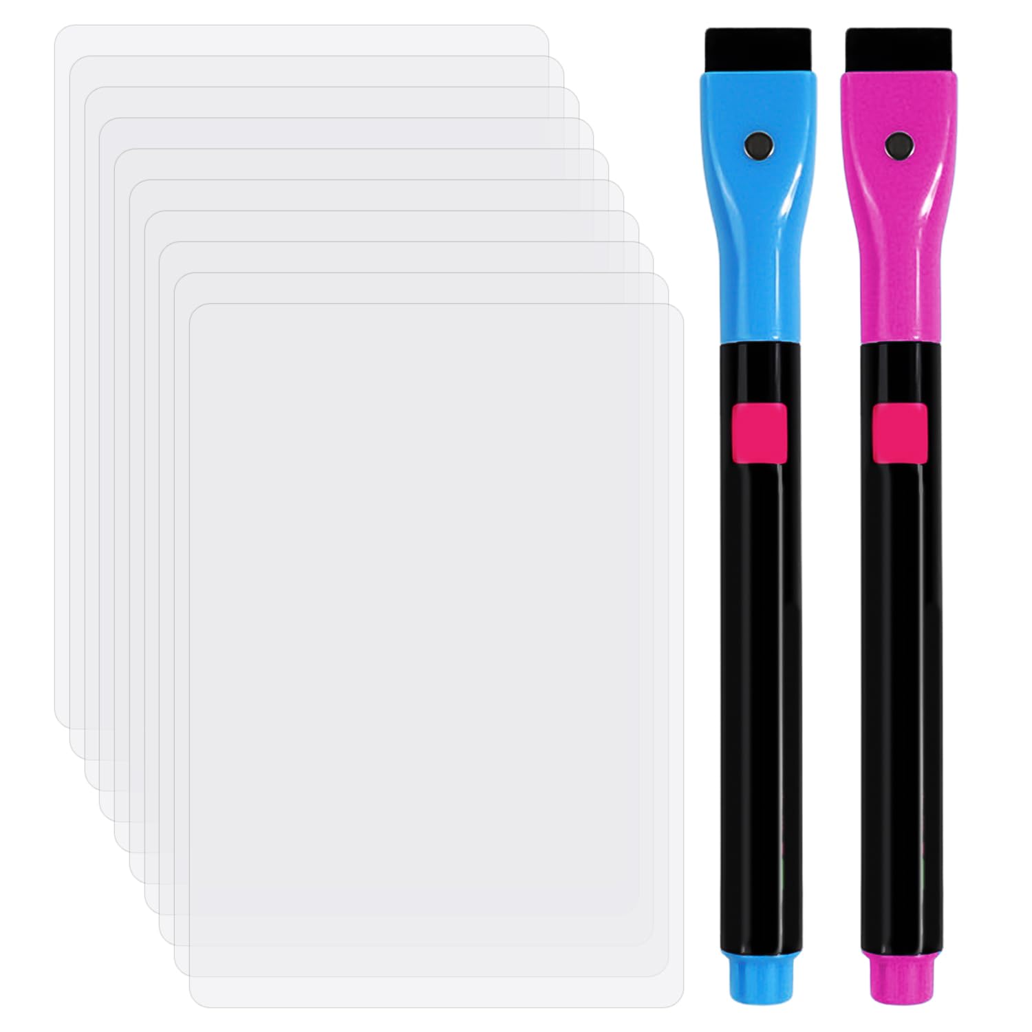 10Pcs Photo Frame Board, 2Pcs Erasable Pen, Transparent Acrylic Plate, Acrylic Card, Square Acrylic Drawing Board, Transparent Plastic Plate, Desktop Photo Album Display Board