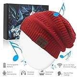 Bluetooth Beanie Hat, Winter Music Cap with HD Stereo Headset Wireless Headphones, Bluetooth Cable Knit Beanie for Sports, Built-in Mic Washable