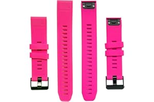 THREEEGGS Compatible with Garmin Fenix 6S Band, 20mm Silicone Sport Watch Bands Quick Release Black Buckle Strap for Fenix 6S Pro/Fenix 6S Pro Solar/Fenix 6S Sapphire Smart Watch