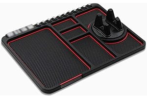 YOXCAN 4 in 1 Non Slip Phone Pad for Car Anti Slip Mat Universal 360°Dashboard Cell Phone Holder Multifunctional Non-Slip Phone Mat with Temporary Parking Number