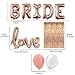 Bachelorette Party Decorations and Supplies Favor Kit | Rose Gold Bride and Love Balloon, 3 White 3 Rose Gold Latex Balloons w/Complete Rose Gold Hangover Veil Curtain - by Realm Essentials